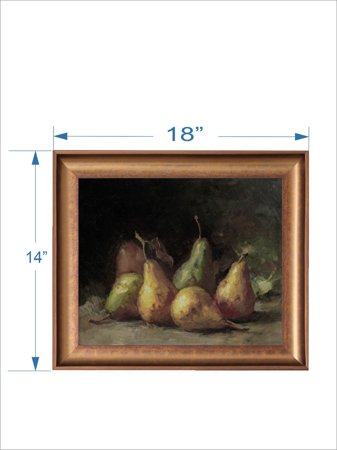 The Vintage Artistry Brown & Green Moody Pear Printed Framed Wall Painting