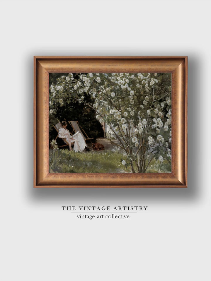 The Vintage Artistry Green & White French Country Gardenpainting Wall Art