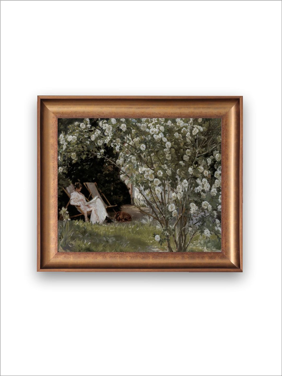 The Vintage Artistry Green & White French Country Gardenpainting Wall Art
