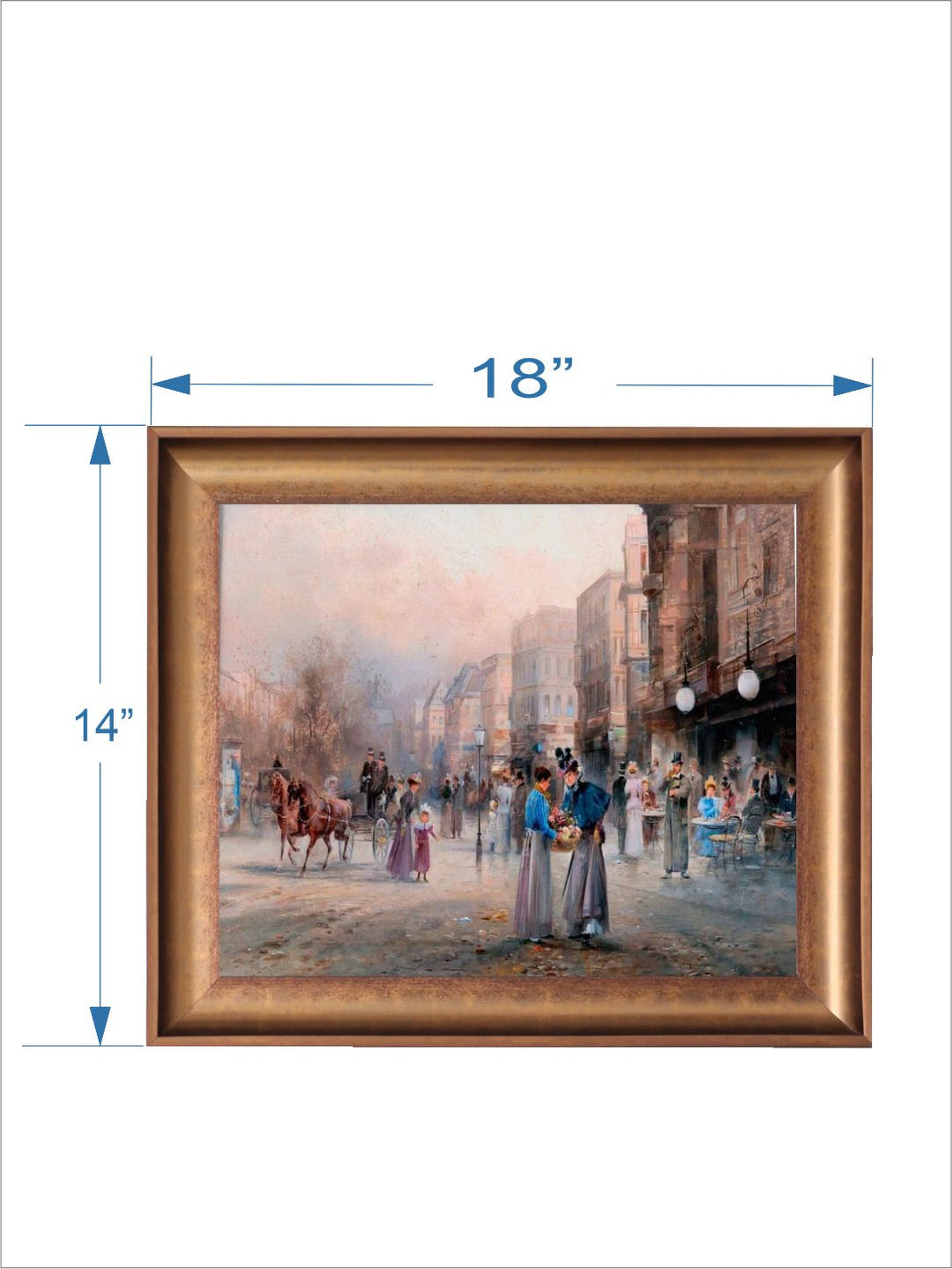 The Vintage Artistry Brown & Blue A Scene In Paris Printed Framed Wall Art