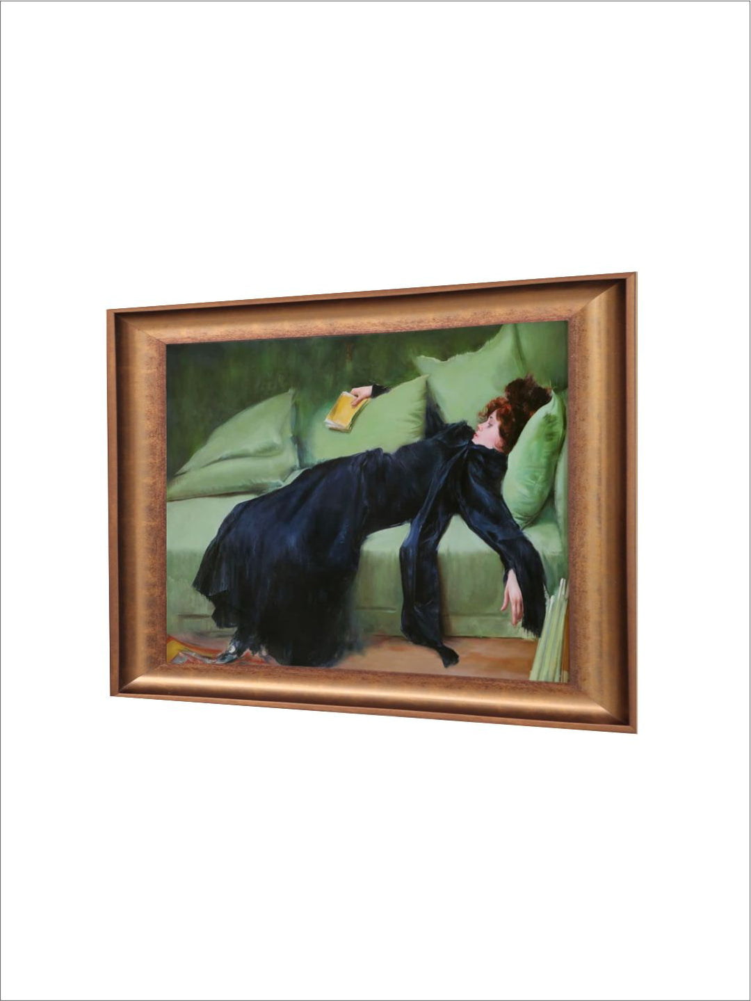 The Vintage Artistry Black & Brown Antique Female Printed Framed Wall Painting