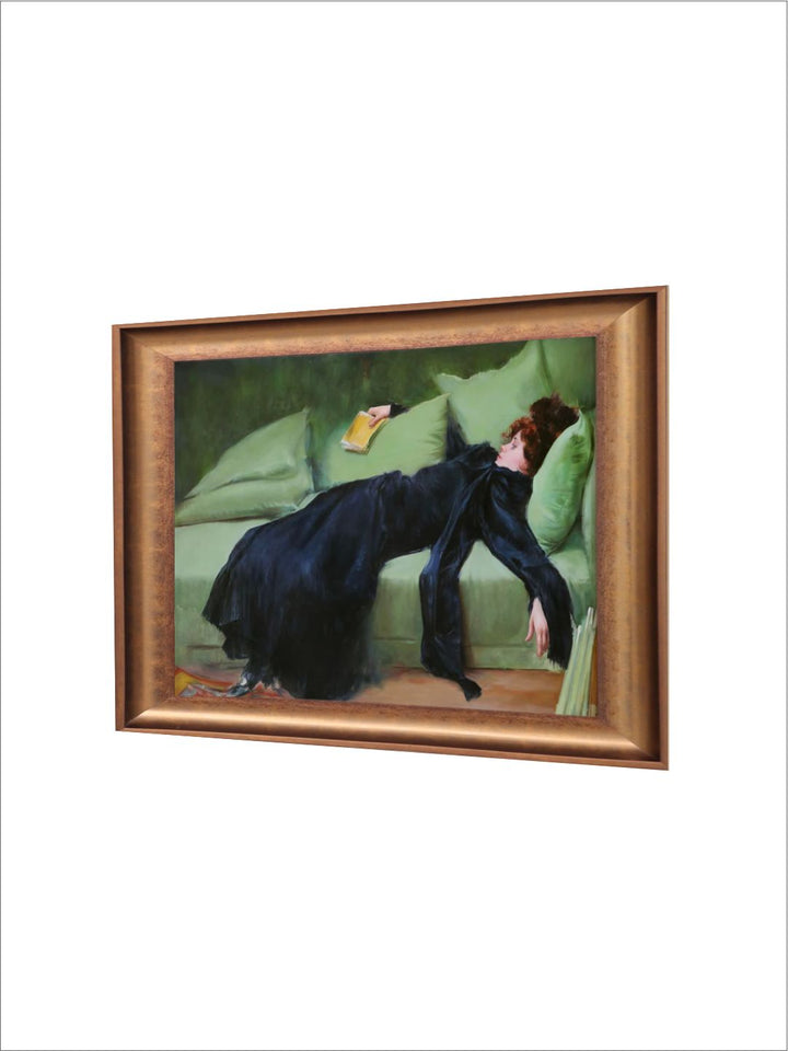 The Vintage Artistry Black & Brown Antique Female Printed Framed Wall Painting