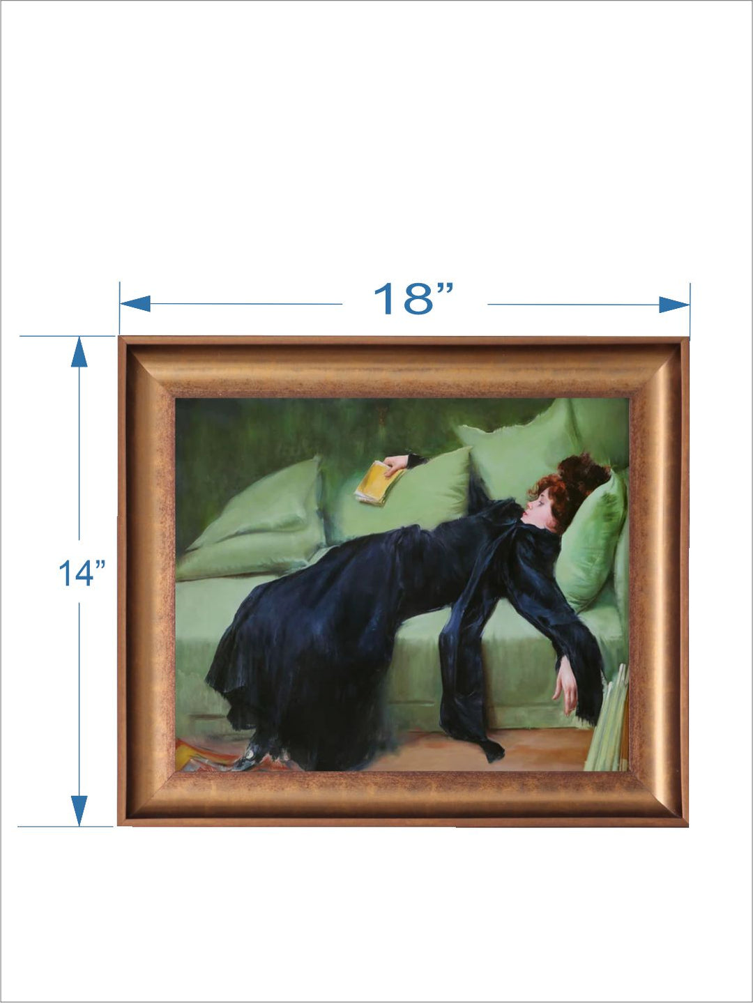 The Vintage Artistry Black & Brown Antique Female Printed Framed Wall Painting
