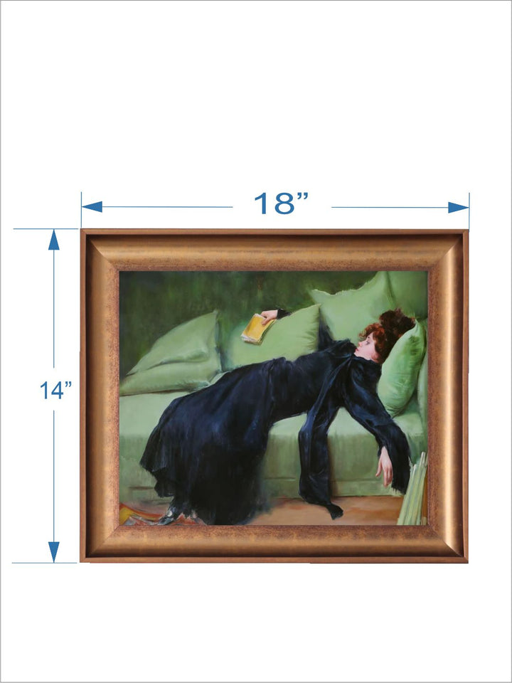 The Vintage Artistry Black & Brown Antique Female Printed Framed Wall Painting