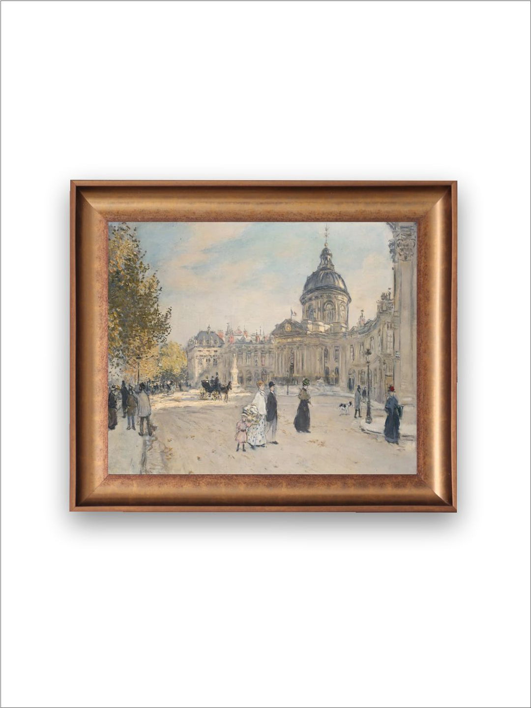 The Vintage Artistry Brown & Beige Institute Of France Paris 1887 Framed Wall Painting