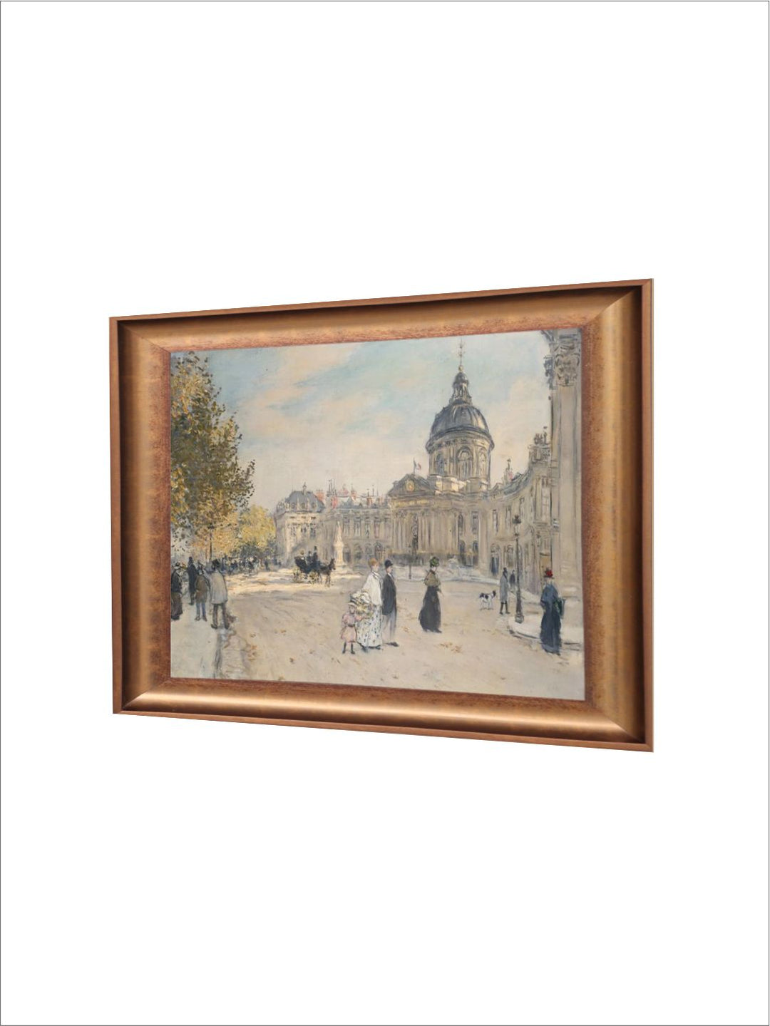 The Vintage Artistry Brown & Beige Institute Of France Paris 1887 Framed Wall Painting