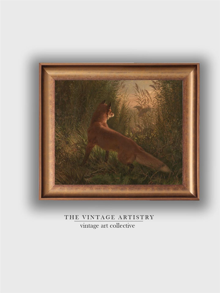The Vintage Artistry Brown & Green Dark Tonedrustic Art Framed Wall Painting