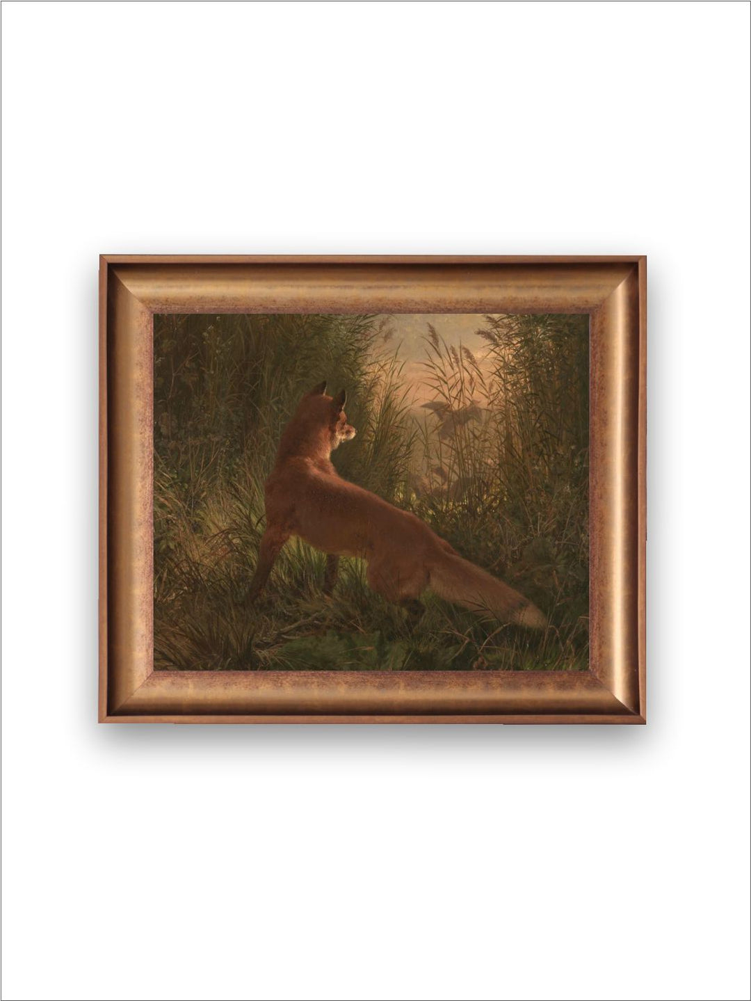 The Vintage Artistry Brown & Green Dark Tonedrustic Art Framed Wall Painting