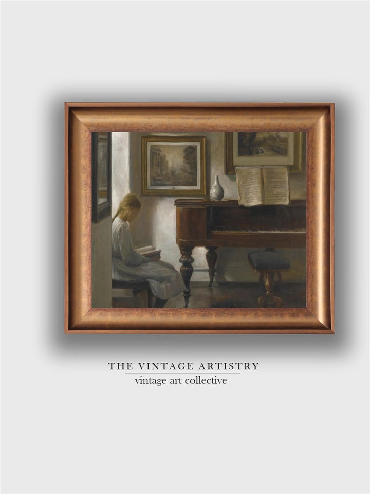 The Vintage Artistry Black & Brownprinted Framed Wall Painting