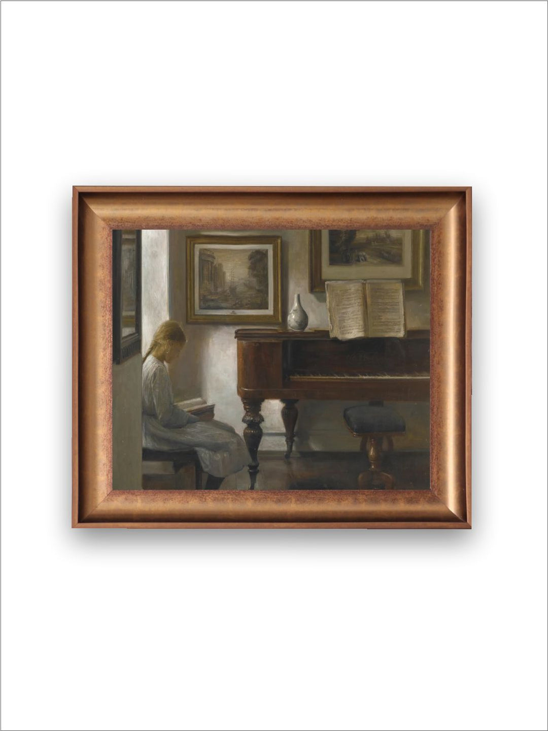 The Vintage Artistry Black & Brownprinted Framed Wall Painting