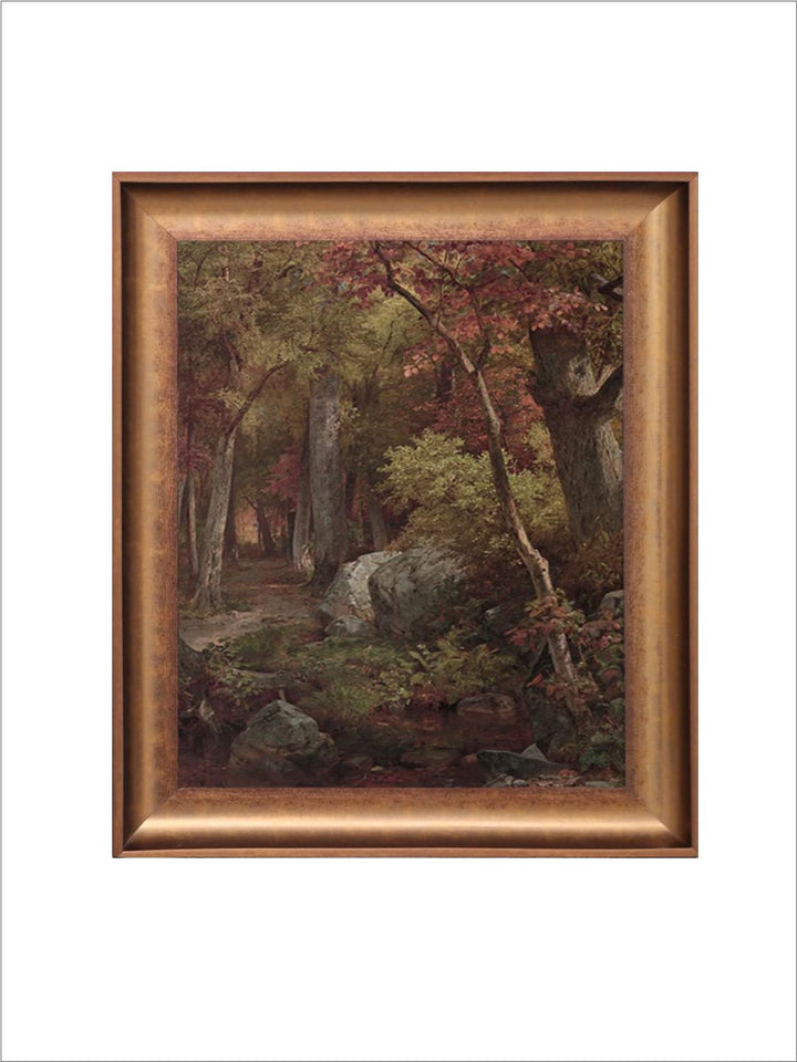 The Vintage Artistry Brown & Beige Autumn Forest Landscapeprinted Wall Art