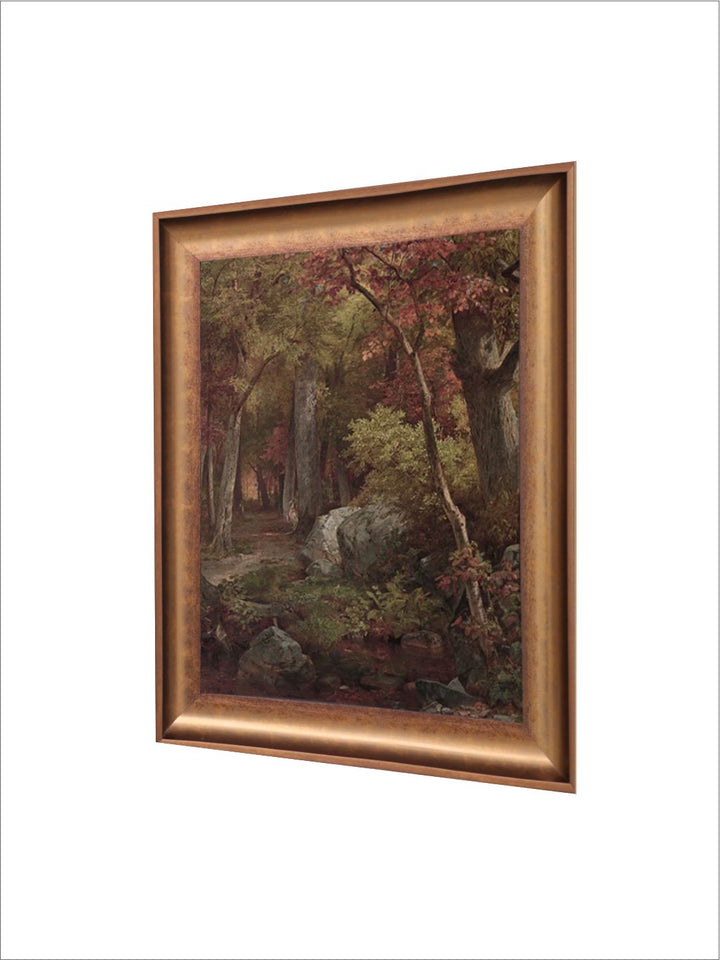 The Vintage Artistry Brown & Beige Autumn Forest Landscapeprinted Wall Art