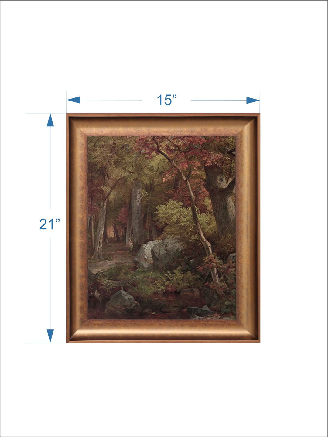 The Vintage Artistry Brown & Beige Autumn Forest Landscapeprinted Wall Art