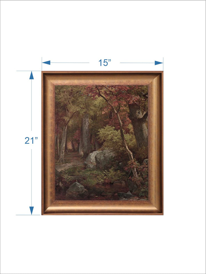 The Vintage Artistry Brown & Beige Autumn Forest Landscapeprinted Wall Art