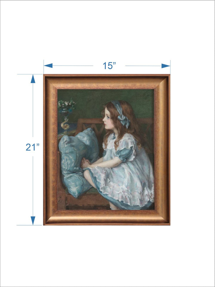 The Vintage Artistry Gold-Toned & Bluegirl Portrait Printed Framed Wall Art