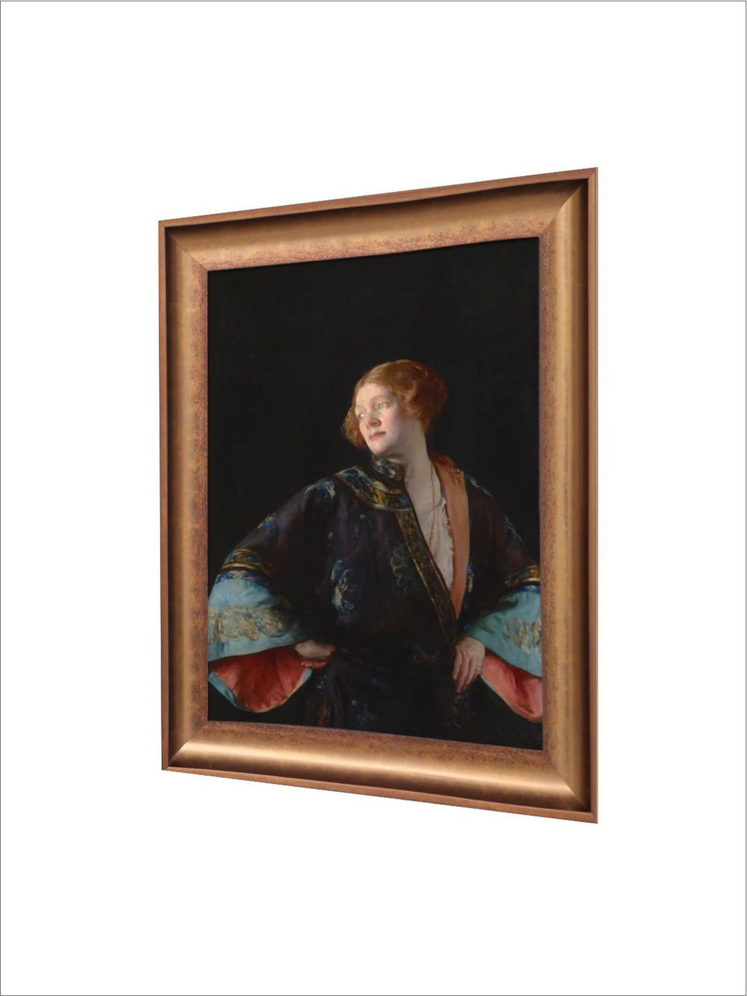 The Vintage Artistry Brown & Black Classical Victorian Red Haired Wall Painting