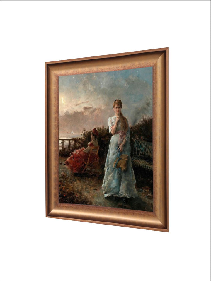 The Vintage Artistry Brown & Green Alfred Stevens One Evening At The Sea Framed Wall Painting