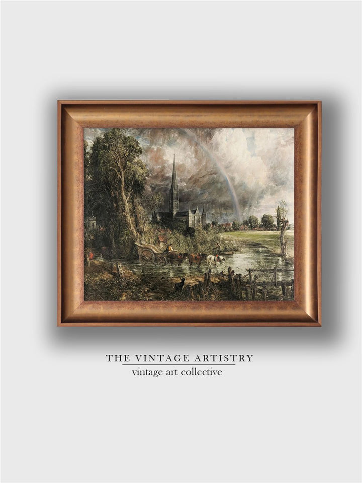 The Vintage Artistry Brown & Green John Constable Poster Printed Framed Wall Painting