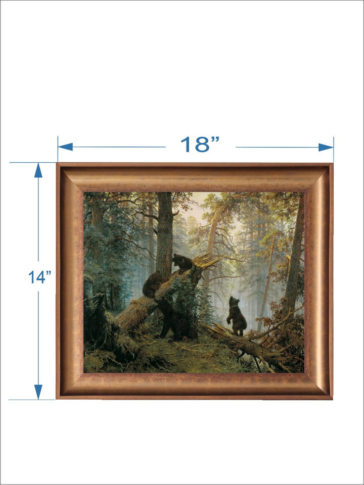 The Vintage Artistry Green & Beige Abstract Printed Framed Wall Painting