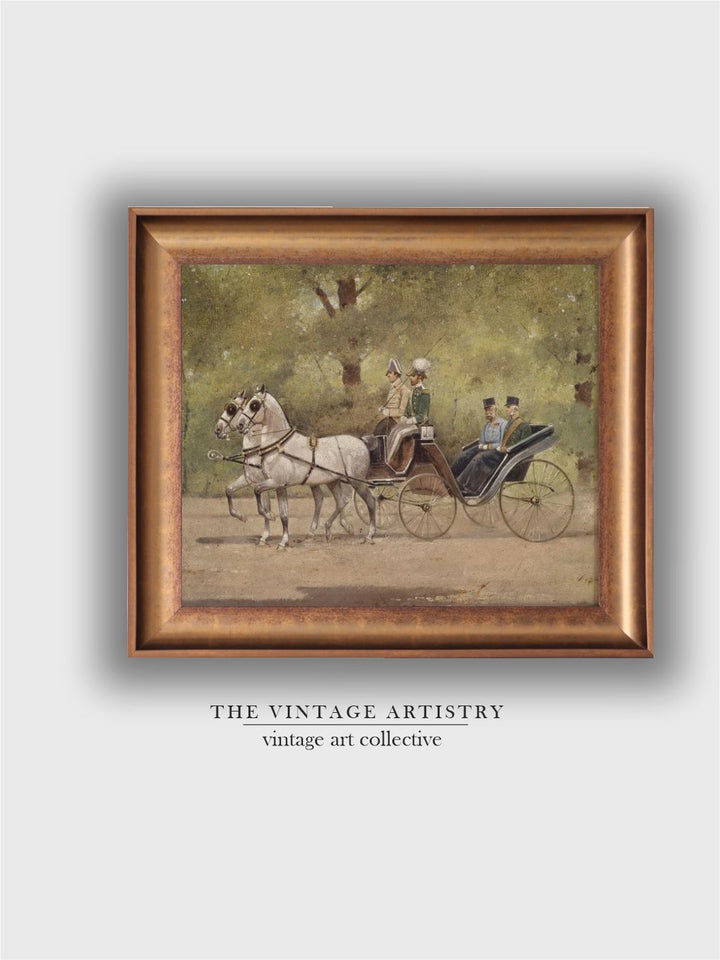 The Vintage Artistry Brown & Green Moody Rustic Art Framed Wall Painting
