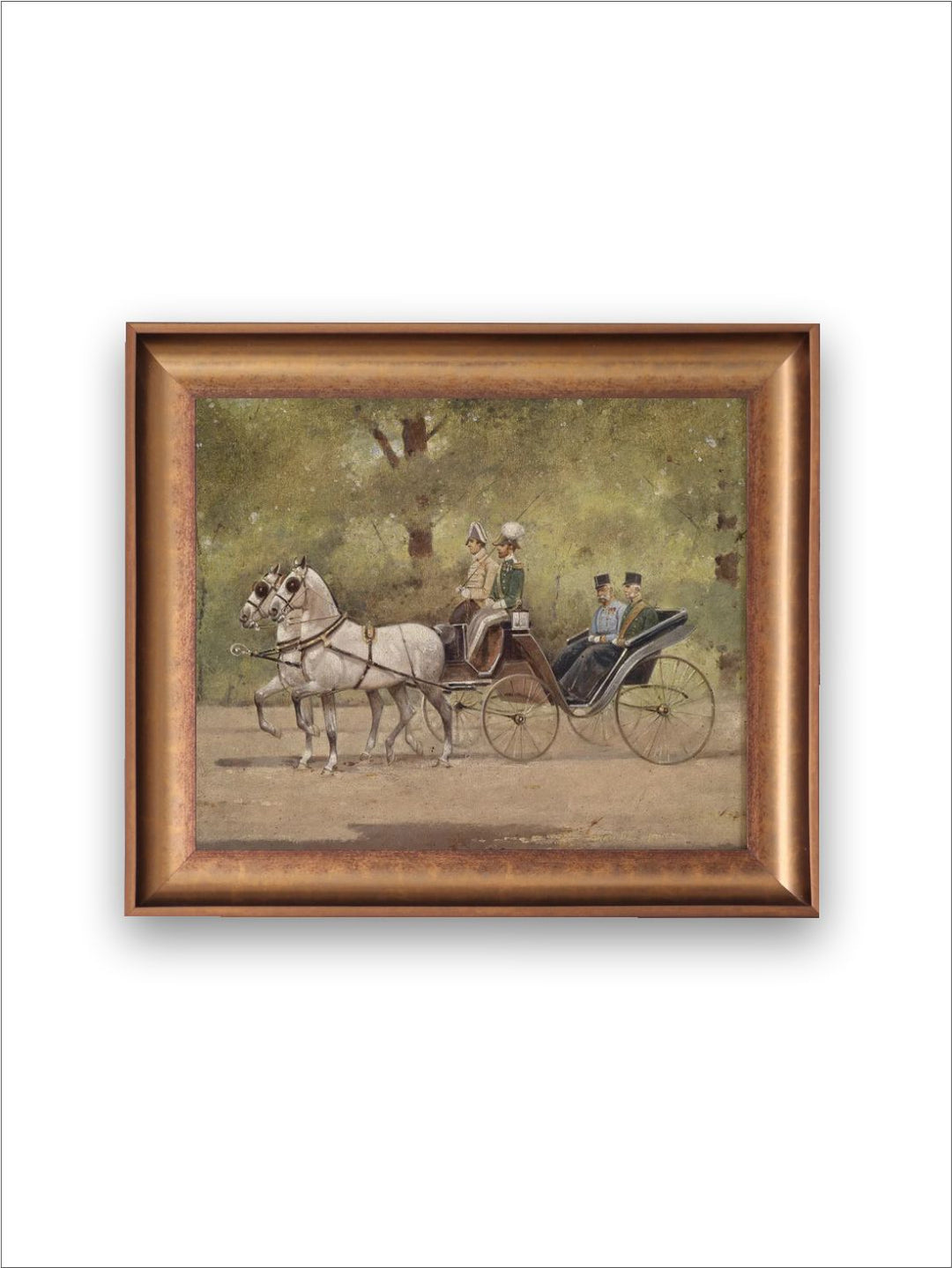 The Vintage Artistry Brown & Green Moody Rustic Art Framed Wall Painting