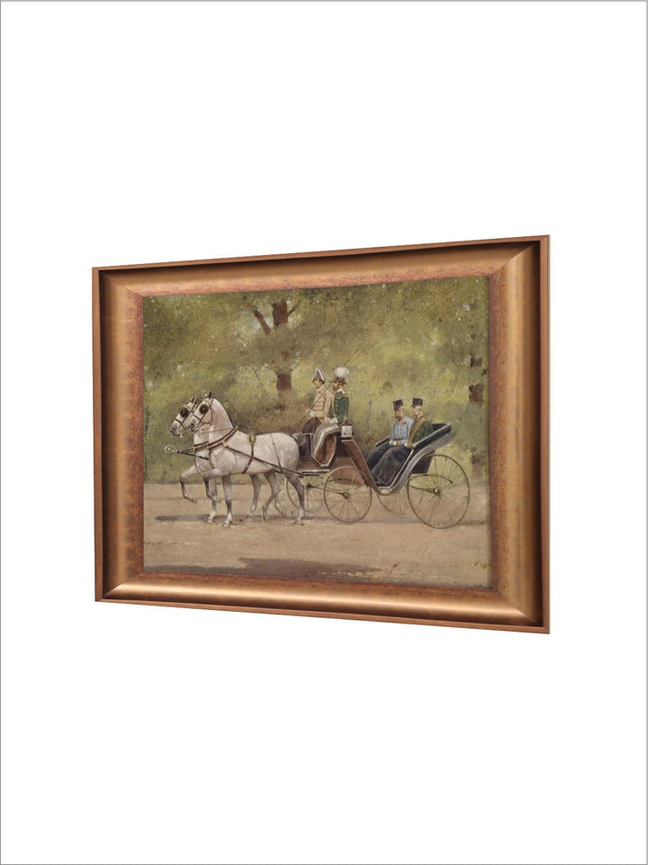 The Vintage Artistry Brown & Green Moody Rustic Art Framed Wall Painting