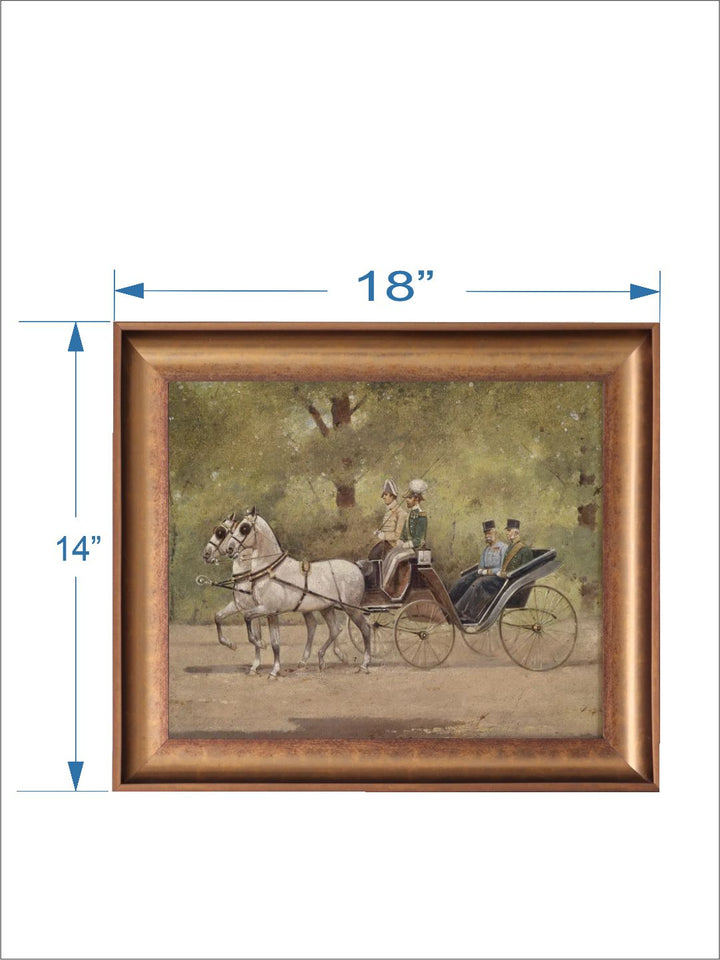 The Vintage Artistry Brown & Green Moody Rustic Art Framed Wall Painting