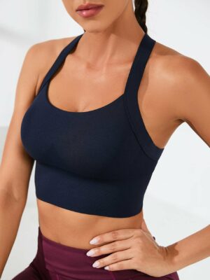 Seamless Criss Cross Back Sports Tank Top Gym Top