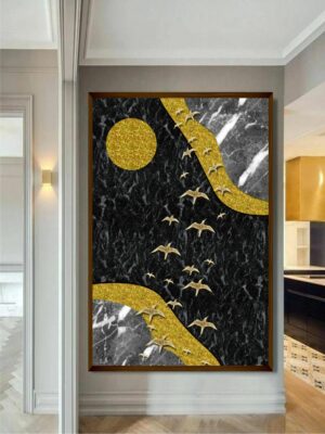 “Black Abstract Painting Framed Wall Art “