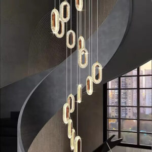 High quality indoor home hotel villa stair luxury decorative crystal ball shape modern chandelier