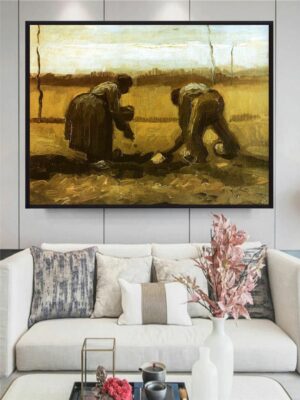 “Peasants Planting Potatoes By Van Gogh Wall Art”