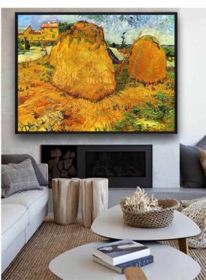 “Haystacks In Provence By Van Gogh Framed Wall Art”