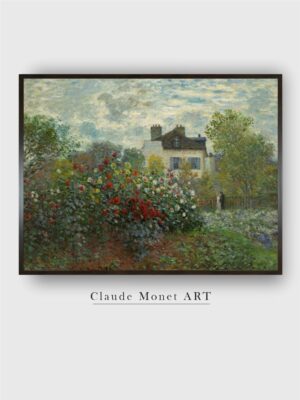 “Green Garden in Argenteuil Wooden Painting Rectangular Wall Art