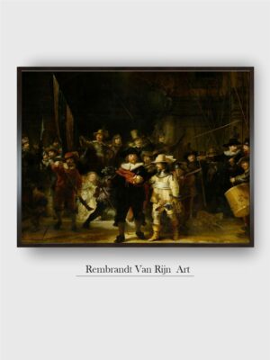 “The Night Watch Black  Red Wooden Painting Wall Art”