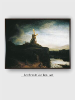 “Beige  Grey Rembrandt Van Rijn Painting Wall Art”