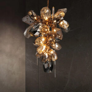 European Large Luxury Hotel Lobby Staircase Decorative Lighting Blown Modern Chandelier Murano Glass Crystal Chandelier